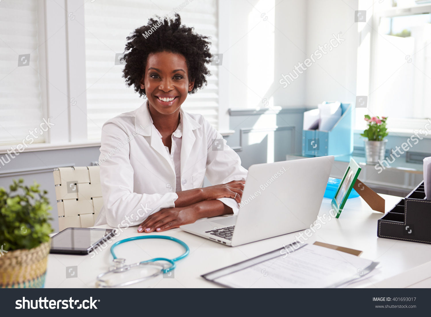 femal doctor in white coat